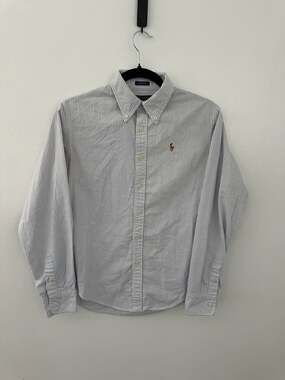 Ralph Lauren Classic Fit Striped Oxford Button-Down Shirt Size 8